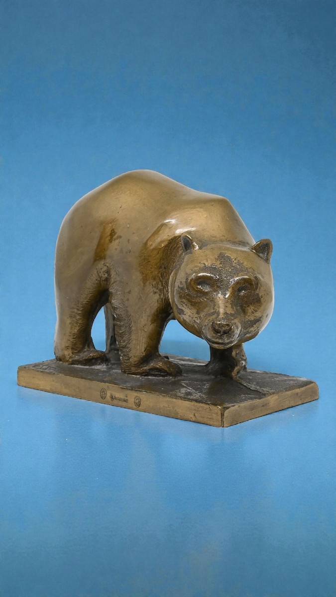 Erik Lindberg - Orso in Bronzo - Svezia Inizio XX Secolo